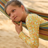 Minnow Girls Marigold Floral Rashguard One Piece