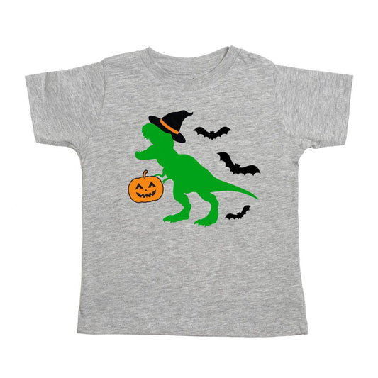 Sweet Wink Trick Rawr Treat Halloween Short Sleeve T-Shirt - Gray