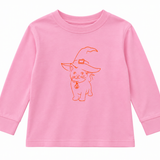 Pink Halloween Cat Long Sleeve T-Shirt