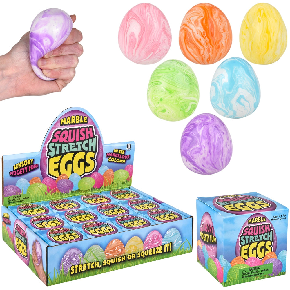 The Toy Network 2.5" Squish and Stretch Marbleized Easter Egg