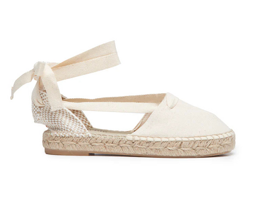 Children Chic Maru Cream Canvas Espadrille Flats