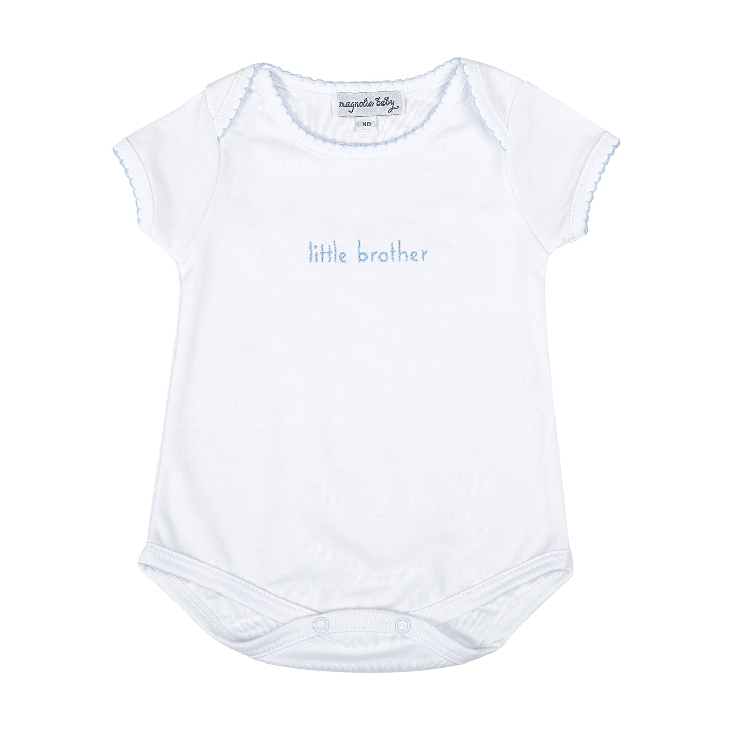 Magnolia Baby Little Brother Embroidered Short Sleeve Bodysuit