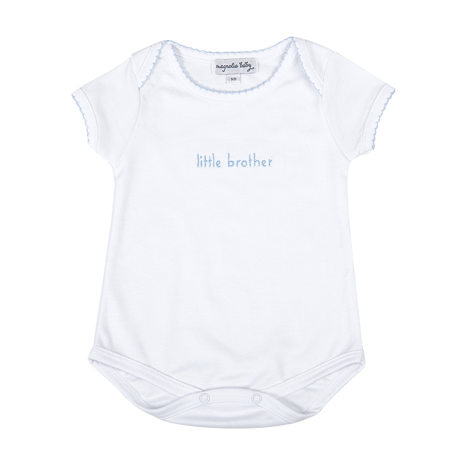 Magnolia Baby Little Brother Embroidered Short Sleeve Bodysuit