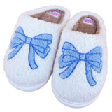 Rock Paper Scissors Blue Bow Slippers