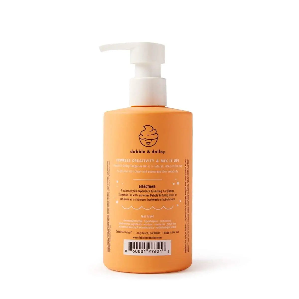 Dabble & Dollop Tear-Free Shampoo, Body Wash & Bubbles- Tangerine