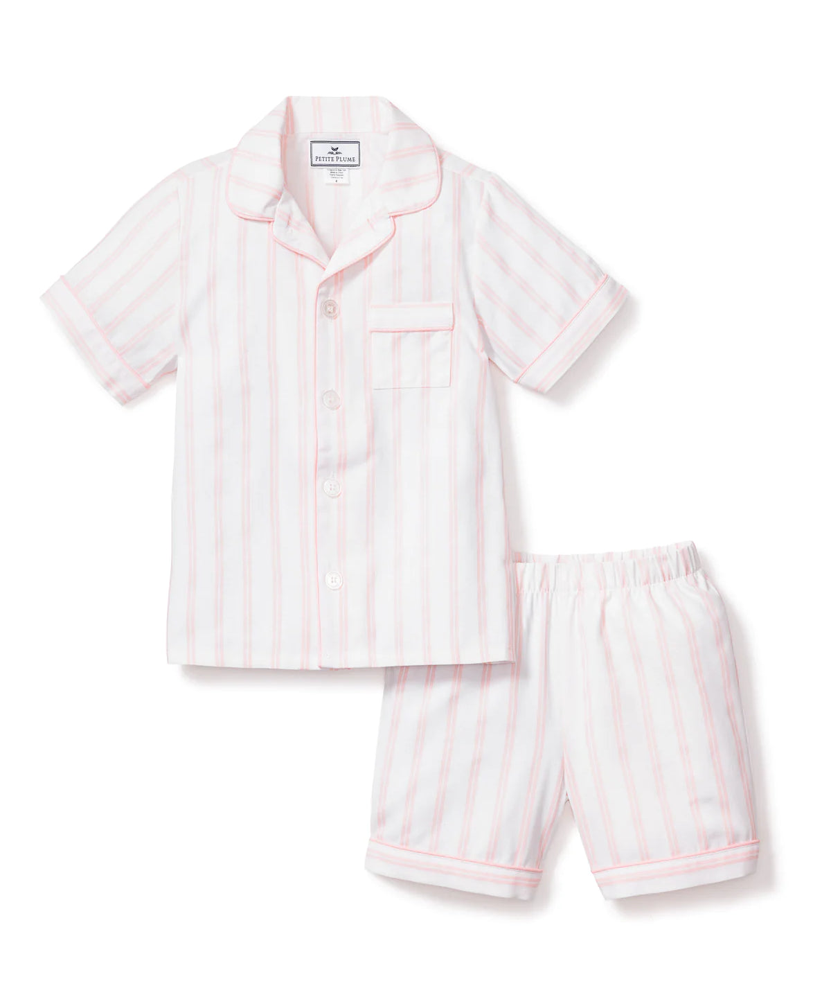 Petite Plume Pink and White Stripe Short Set