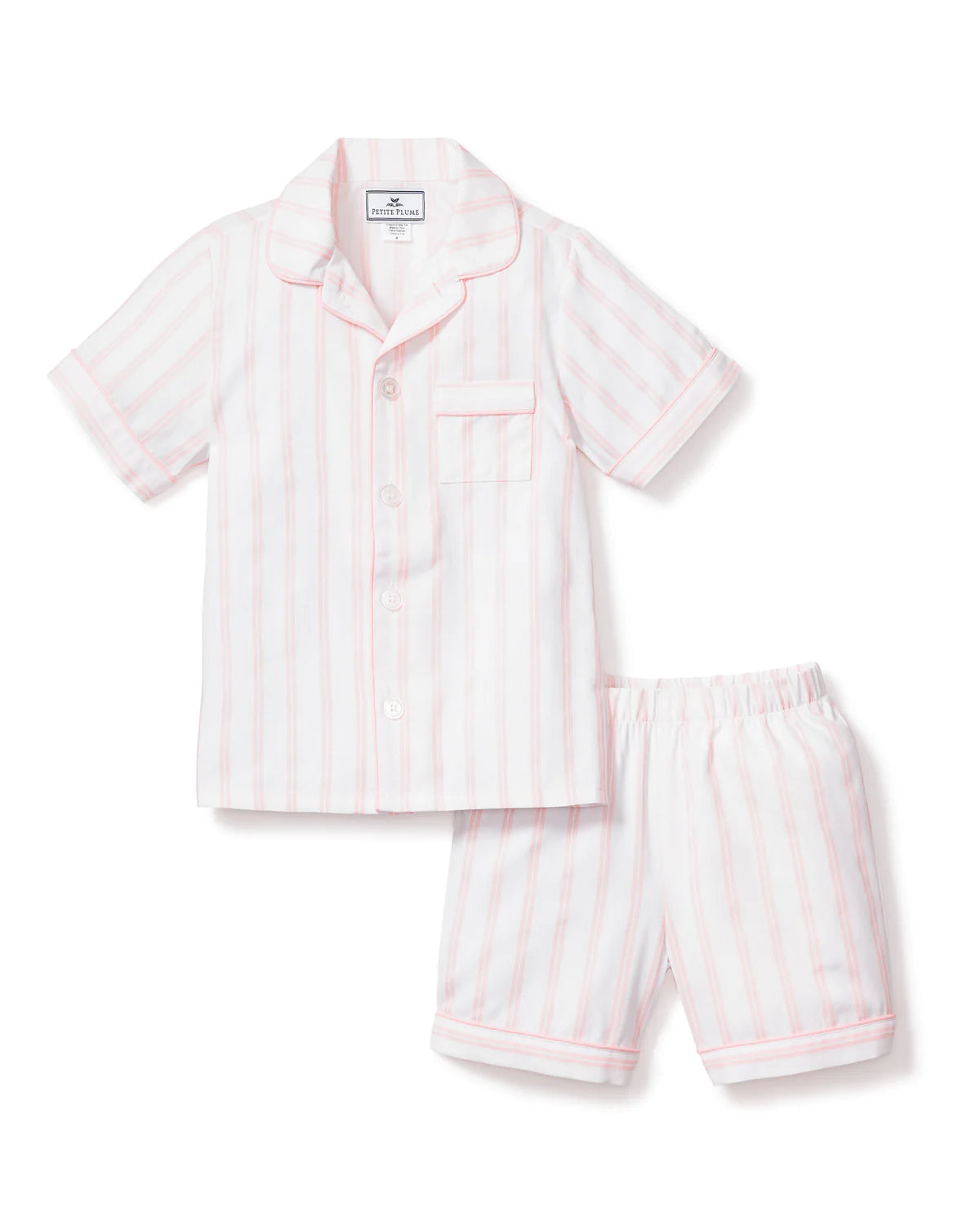 Petite Plume Pink and White Stripe Short Set