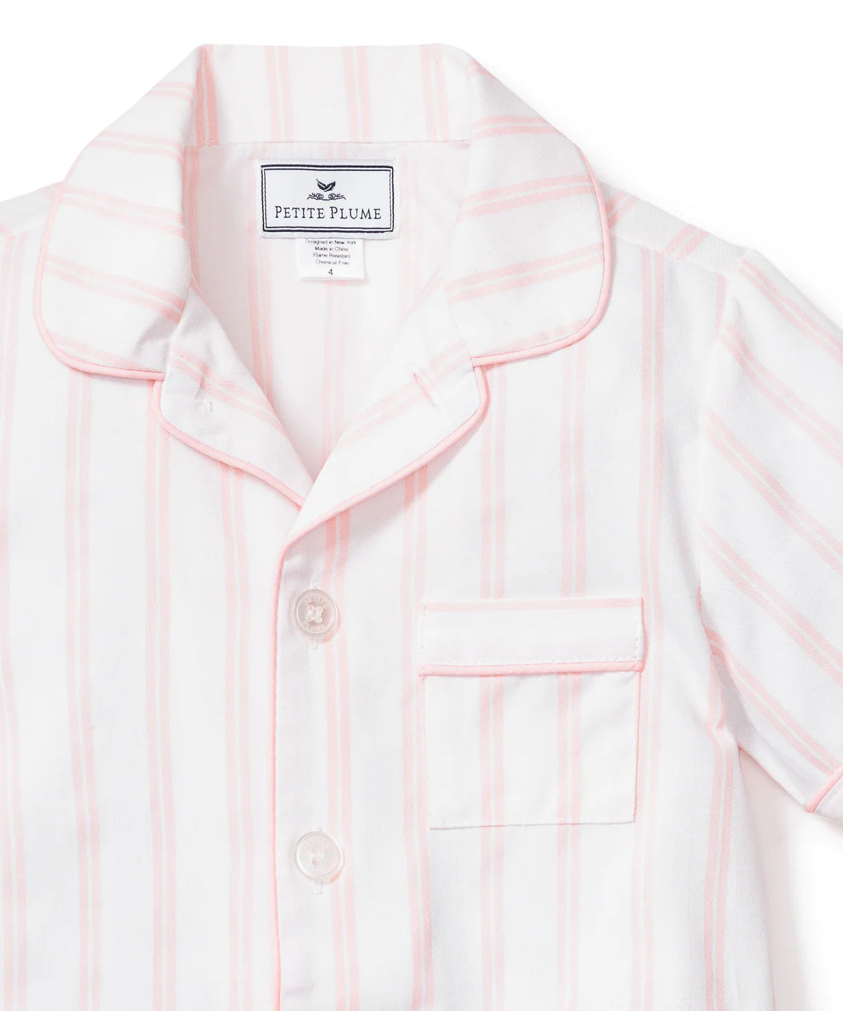 Petite Plume Pink and White Stripe Short Set
