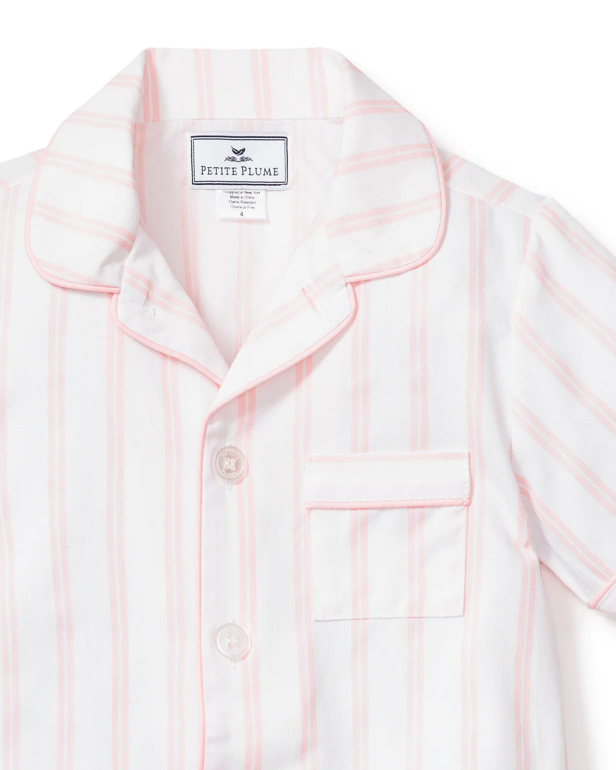 Petite Plume Pink and White Stripe Short Set