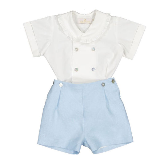 Sal and Pimenta Linen Blue Baby Set
