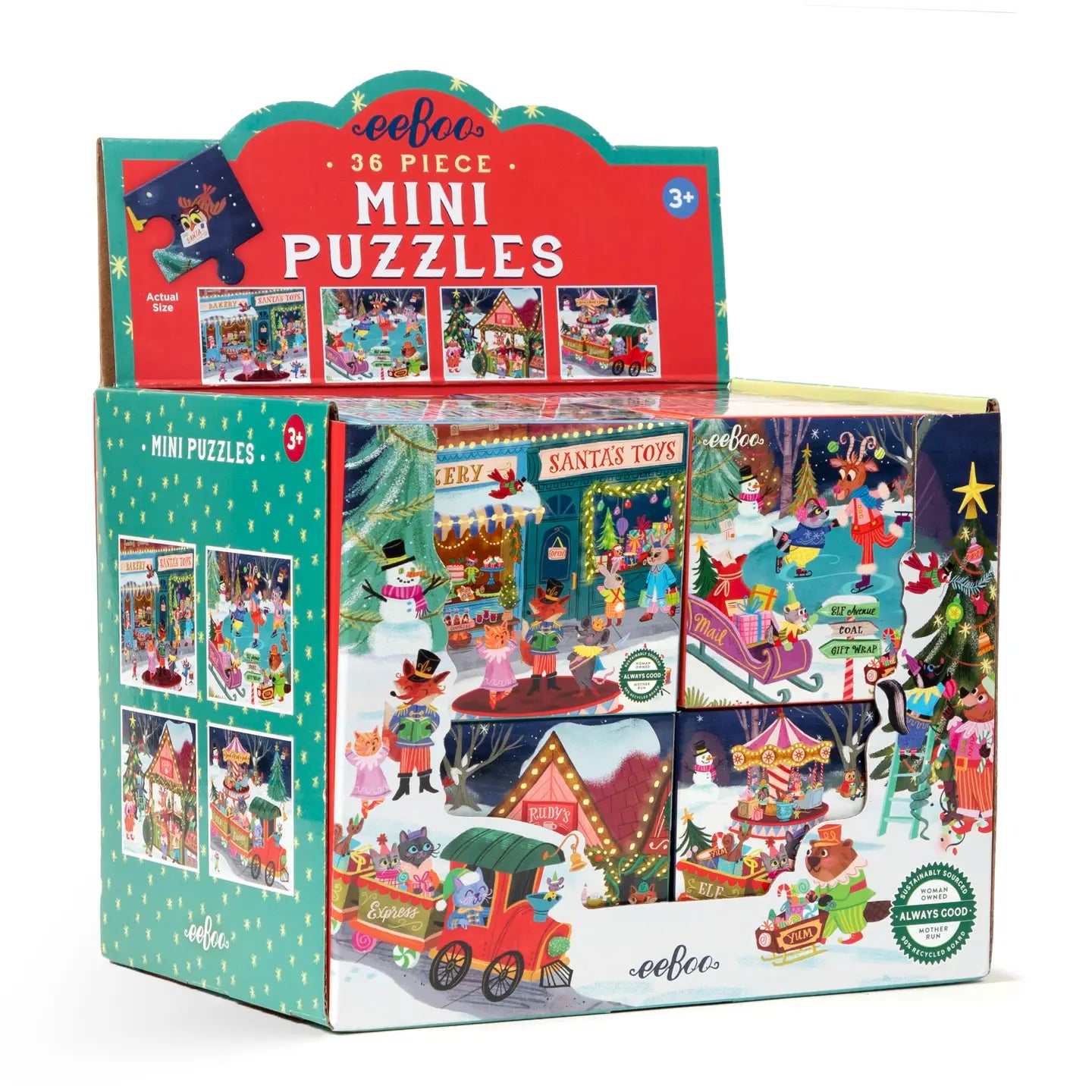eeboo Christmas Village Mini Assortment Puzzles