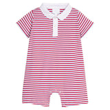 Little English Peter Pan Polo Romper- Americana Stripe