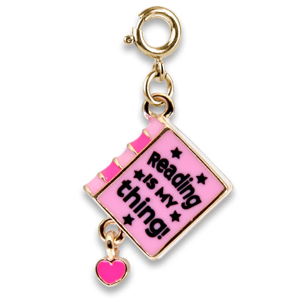 CHARM IT! Gold and Pink Book Charm