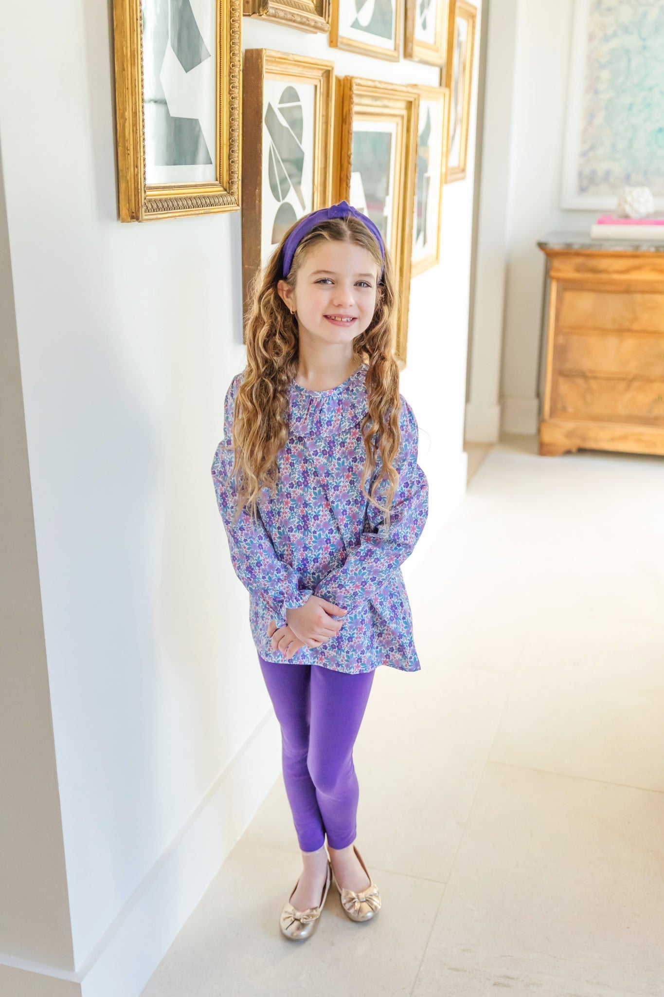 Emma Set Girls' Legging Set - Blackberry Floral