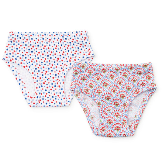 Lila and Hayes Lauren Girls' Underwear Set - Bunting Floral/Star Spangled