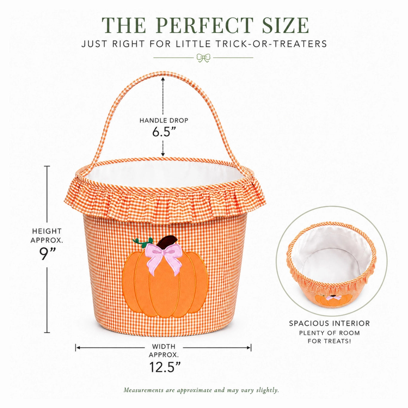 Bits and Bows Ruffle Bow Pumpkin Tote