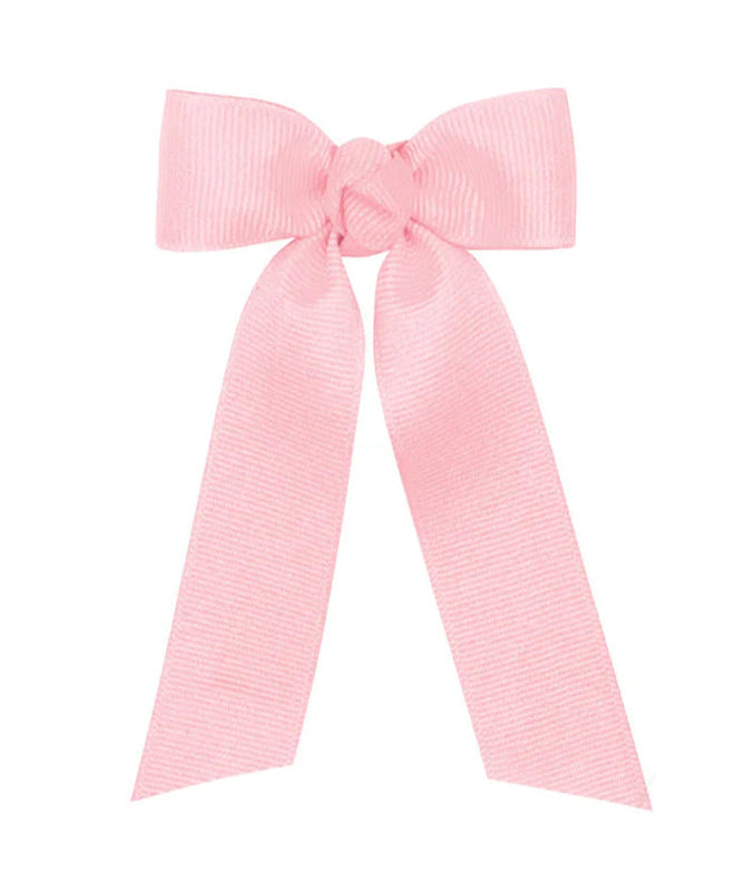 Wee Ones Tiny Grograin Knot Wrap Streamer Bow- Light Pink