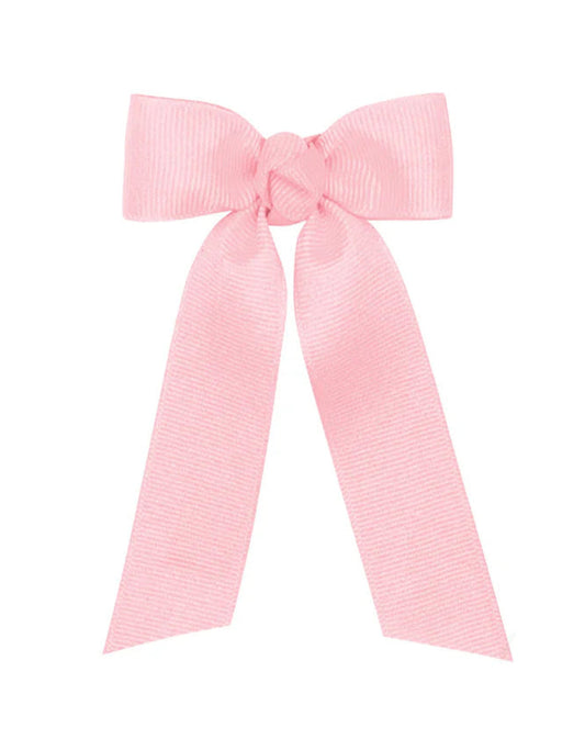 Wee Ones Tiny Grograin Knot Wrap Streamer Bow- Light Pink