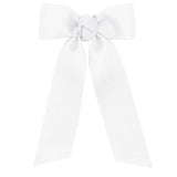 Wee Ones Tiny Grograin Knot Wrap Streamer Bow- White