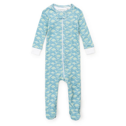 Lila and Hayes Parker Boys' Zipper Pajama - Dinosaur Dig