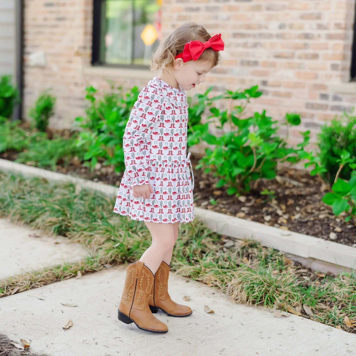 Ellery Girls' Dress - Cowboy Christmas