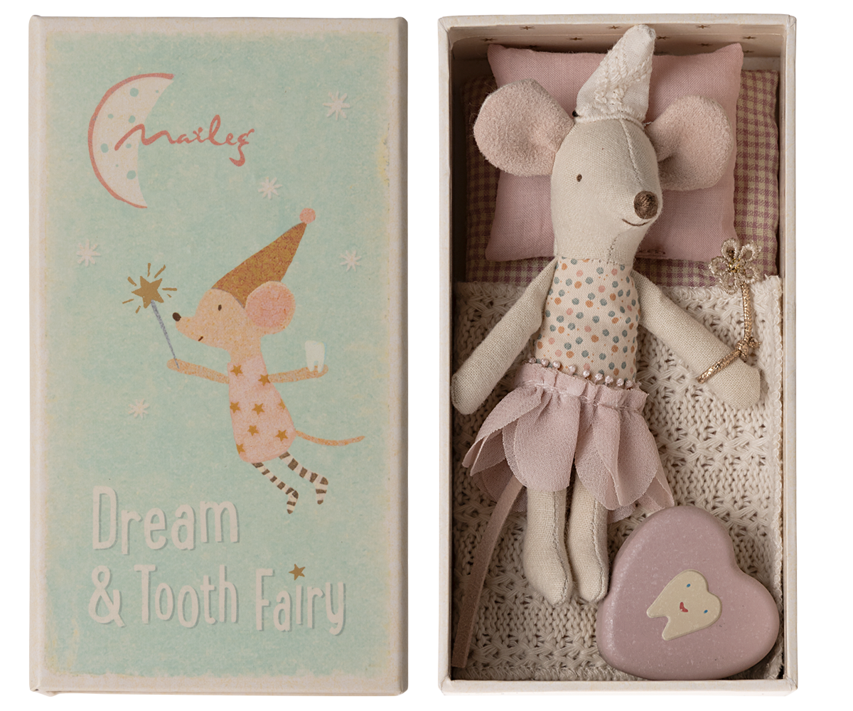 Tooth Fairy Mouse, Little Sister in Match Box