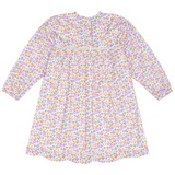 Girls Orchid Floral Long Sleeve Ruffle Dress