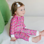 Lila and Hayes Parker Zipper Pajama - Christmas Candy Pink
