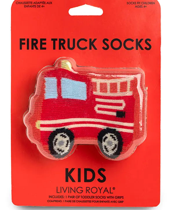 Living Royal Fire Truck 3D Packaged Crew Socks