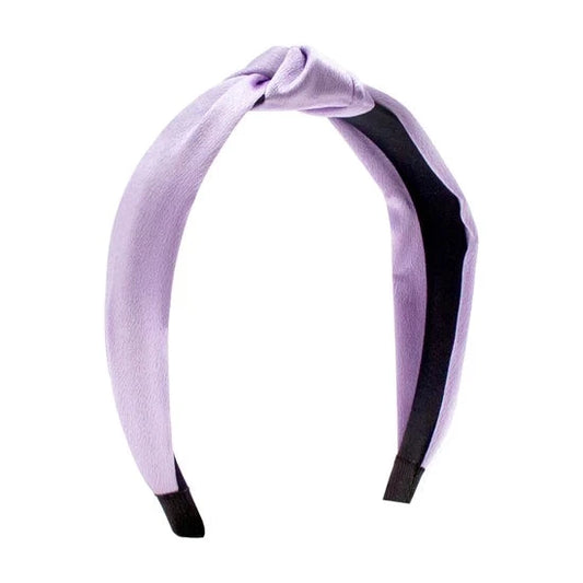 Wee Ones Satin Knot Wrapped Headband- Light Orchid