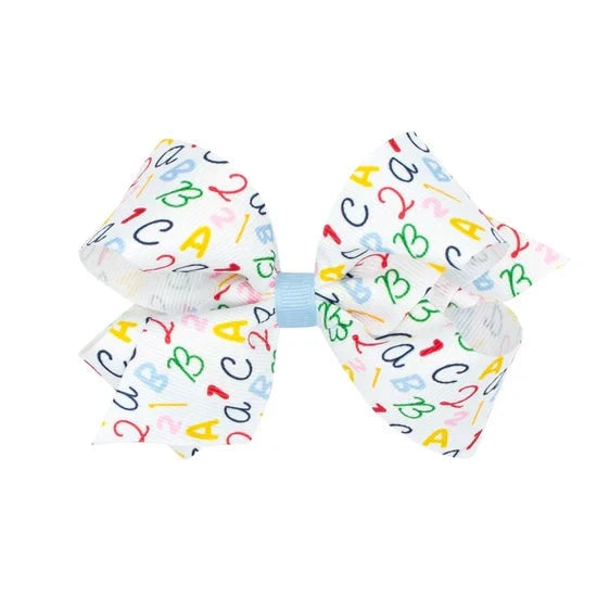 Wee Ones Medium ABC Printed Grosgrain Bow