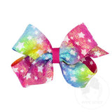 Wee Ones Medium Ombre Star Printed Sequin Hair Bow