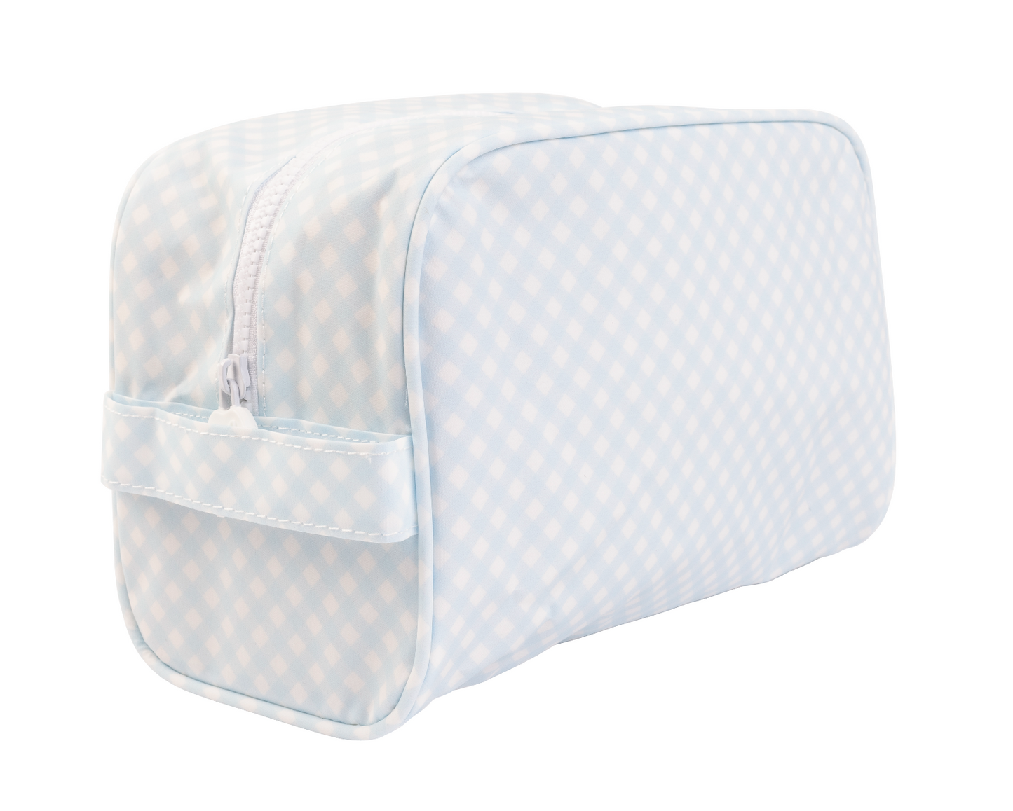 Apple Of My Isla The Dopp Kit- Blue Gingham