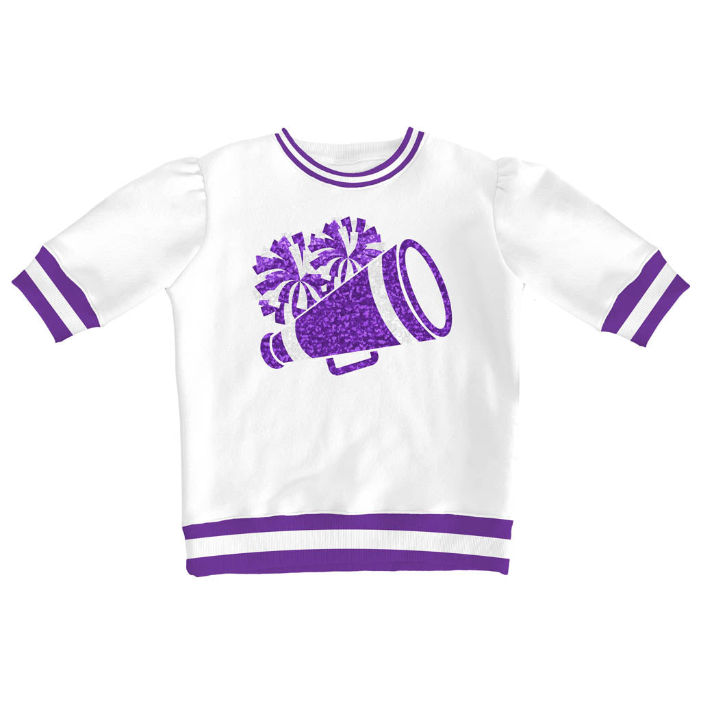 Azarhia Game Day Holly Short Sleeve Sweatshirt- Purple