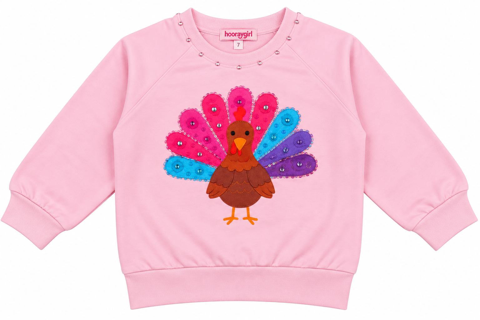 Cotton Candy Turkey Sweatshirt made by Haven Girl