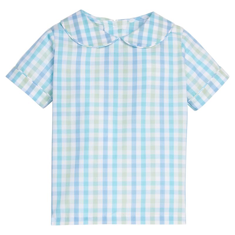 Little English Short Sleeve Peter Pan Shirt - Briarcliff Plaid