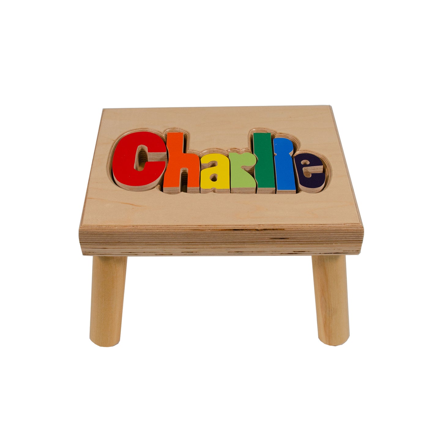 Name Stool 9-12 Letters - Primary Color Letters