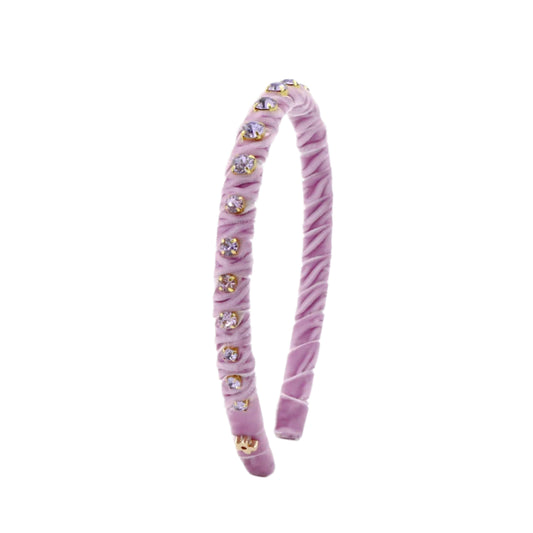 Light Purple Velvet Stones Headband
