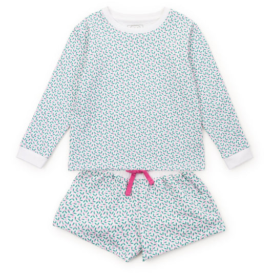 Stella Girls' Sweatshirt Short Set - Holly Holiday