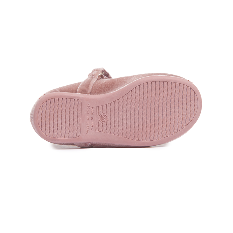 Children Chic Classic Velvet Mary Janes in Rose