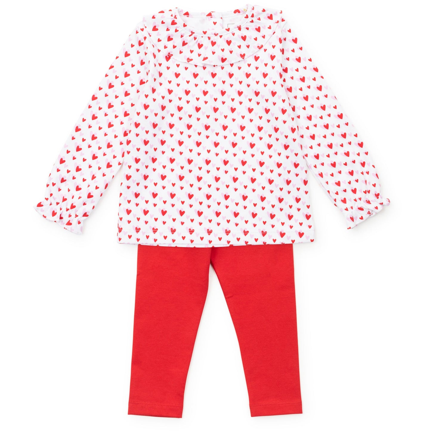 Lila and Hayes Lulu Girls' Legging Set - Heart to Heart Pink