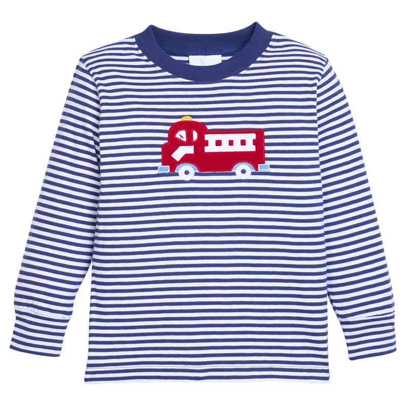 Little English Applique T-Shirt - Fire Truck