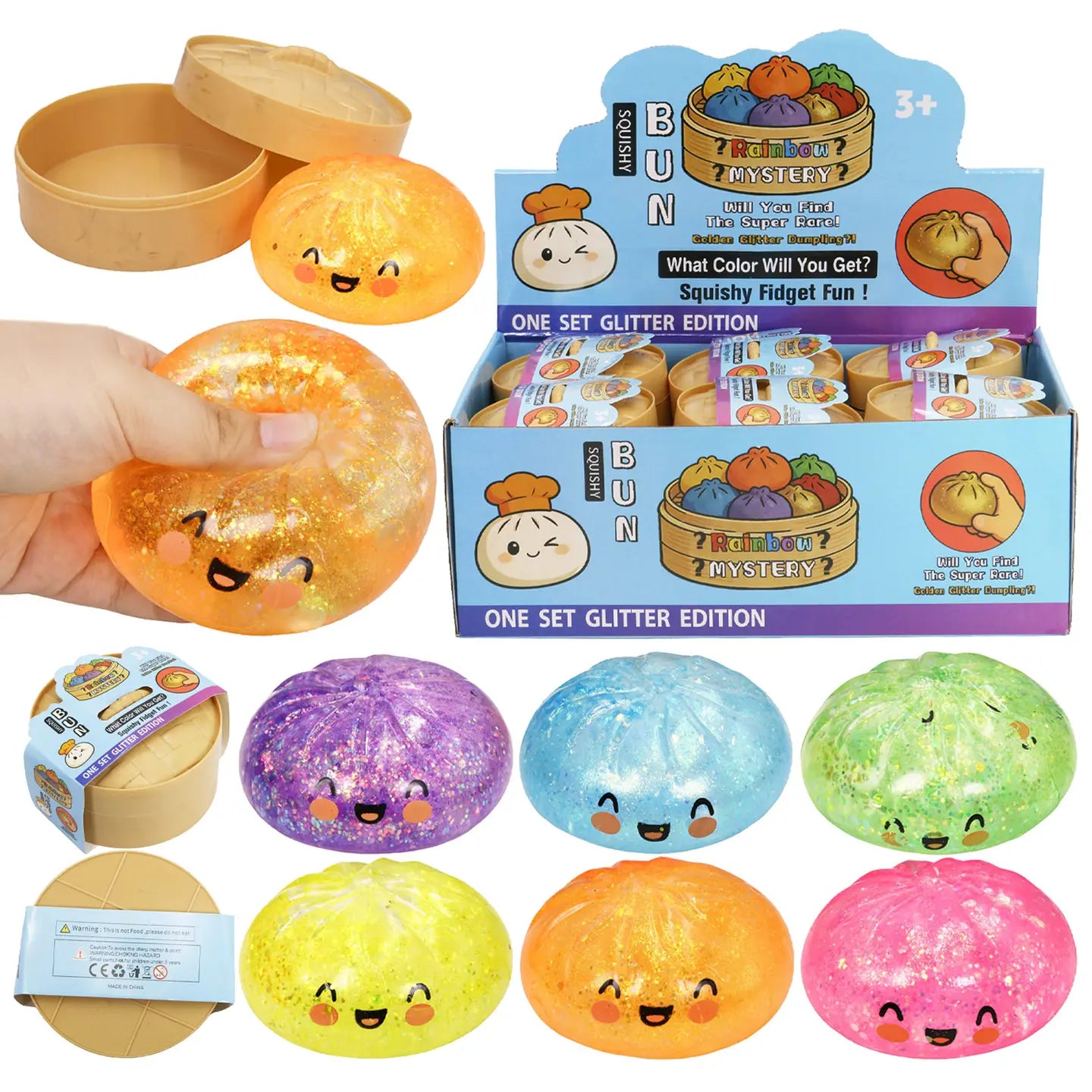 Cap Zone Iridescent Glitter Bao Bun Dumpling