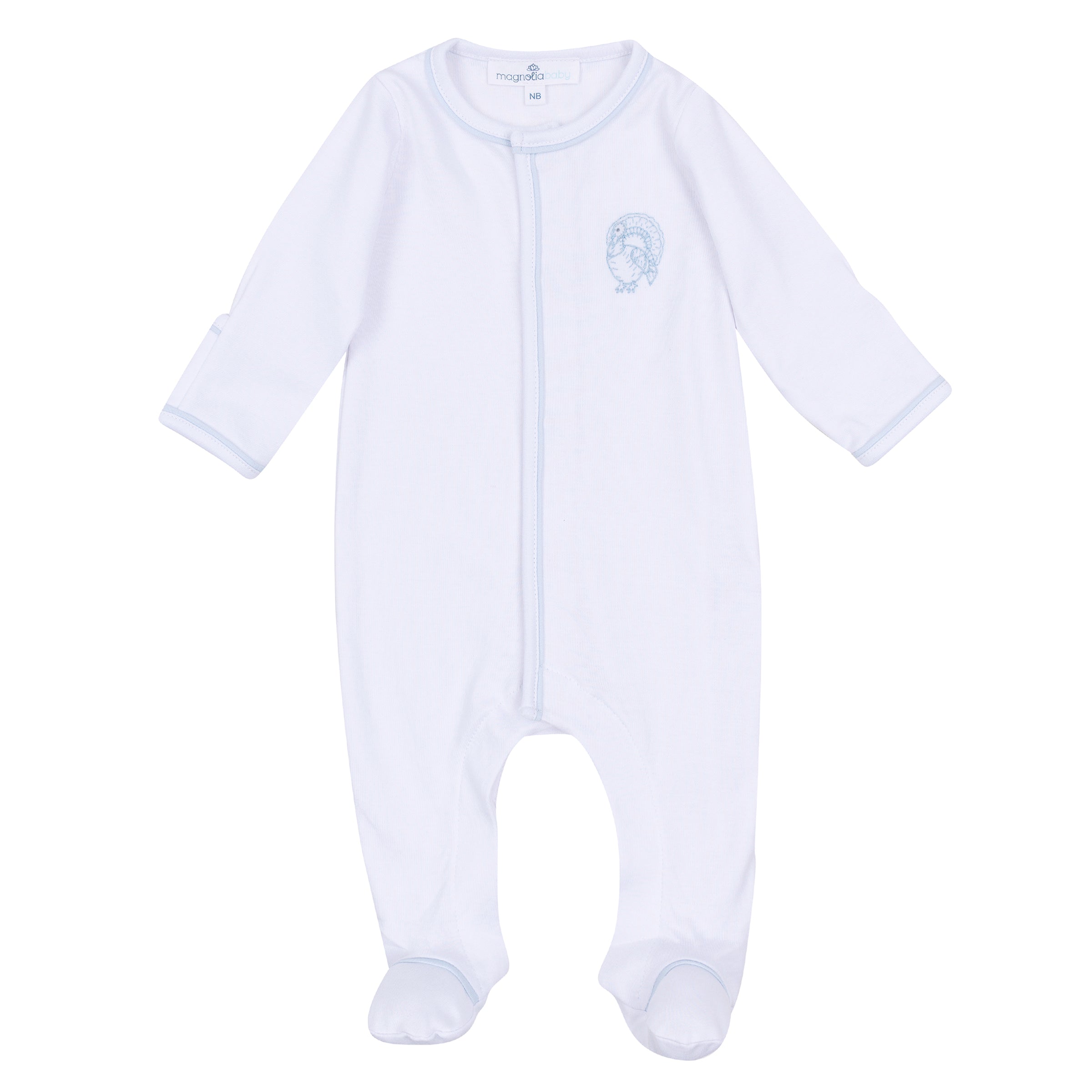 Magnolia Baby  Harvest Blessings Footie- Light Blue 
