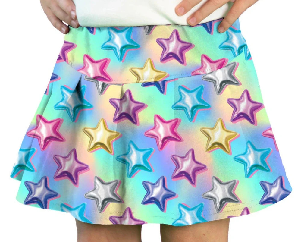 Azarhia Tennis Skort- Metallic Stars