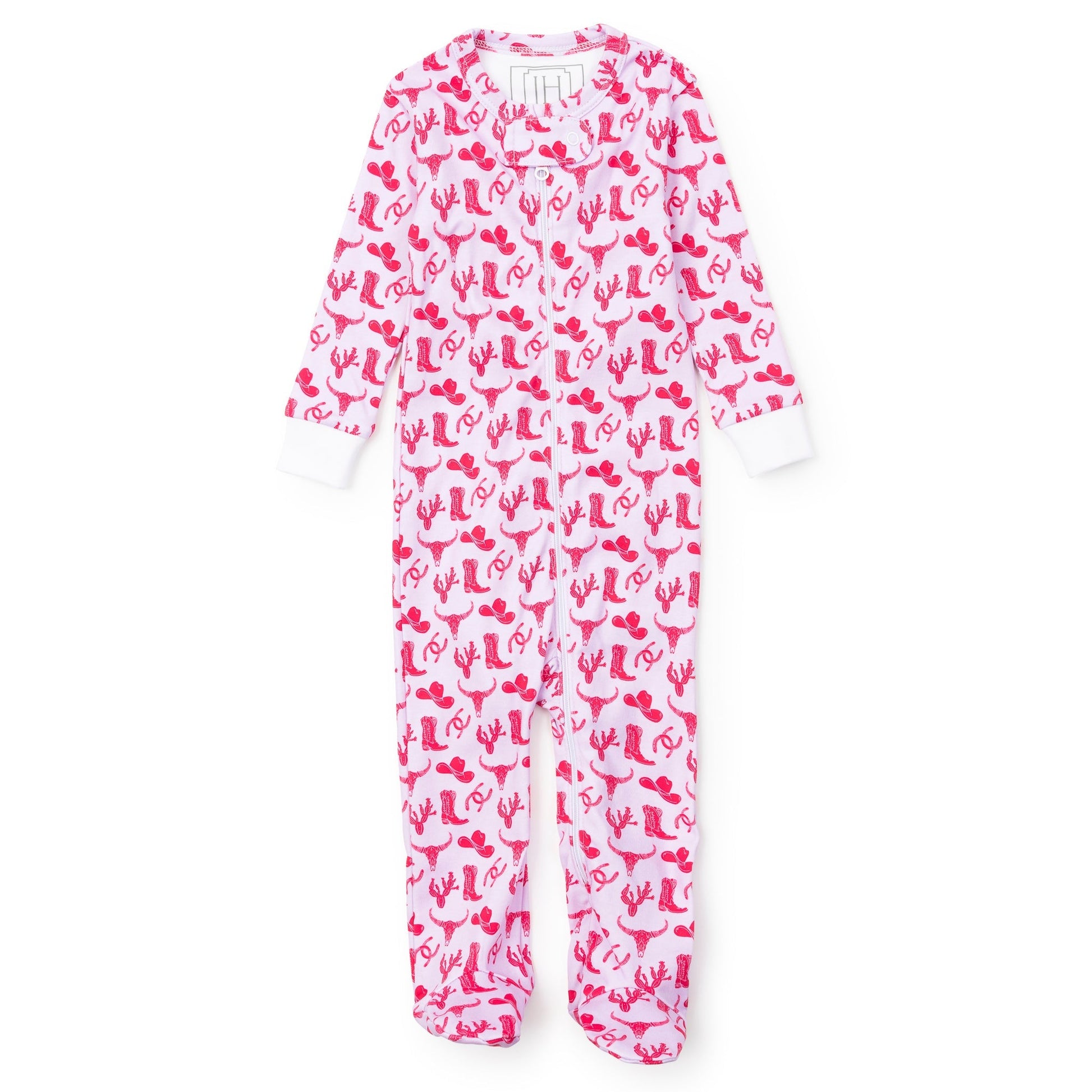 Lila and Hayes Parker Girls' Zipper Pajama - Wild West Pink