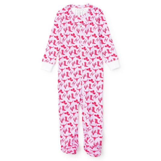 Lila and Hayes Parker Girls' Zipper Pajama - Wild West Pink