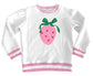 Azarhia Glitter Strawberry Heart White Sweatshirt