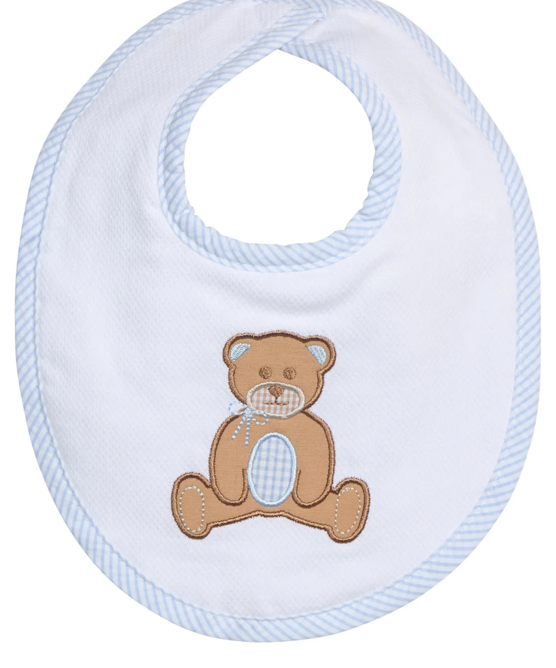 Blue Teddy Bear Applique Basic Bib