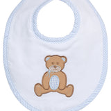 Blue Teddy Bear Applique Basic Bib